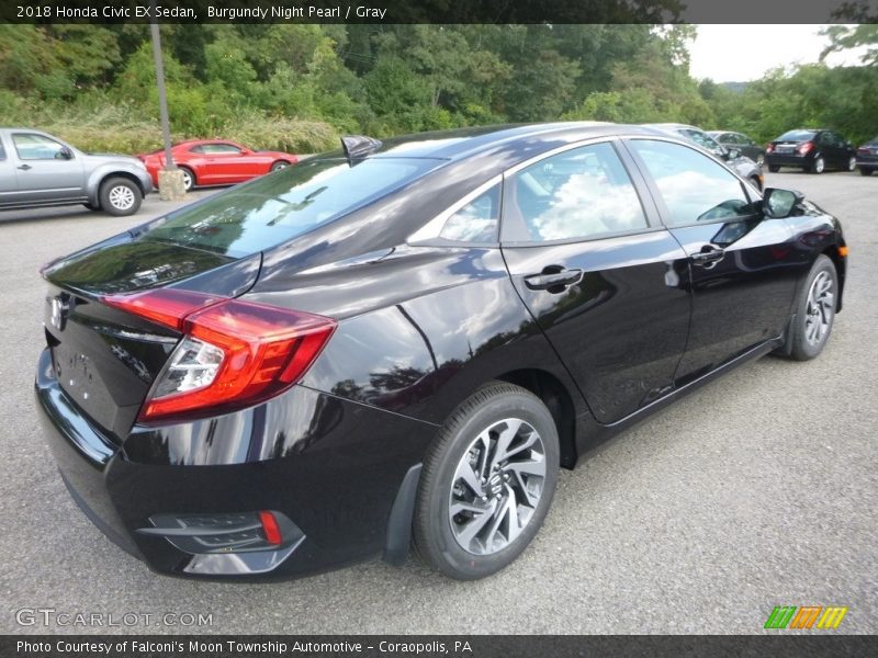 Burgundy Night Pearl / Gray 2018 Honda Civic EX Sedan