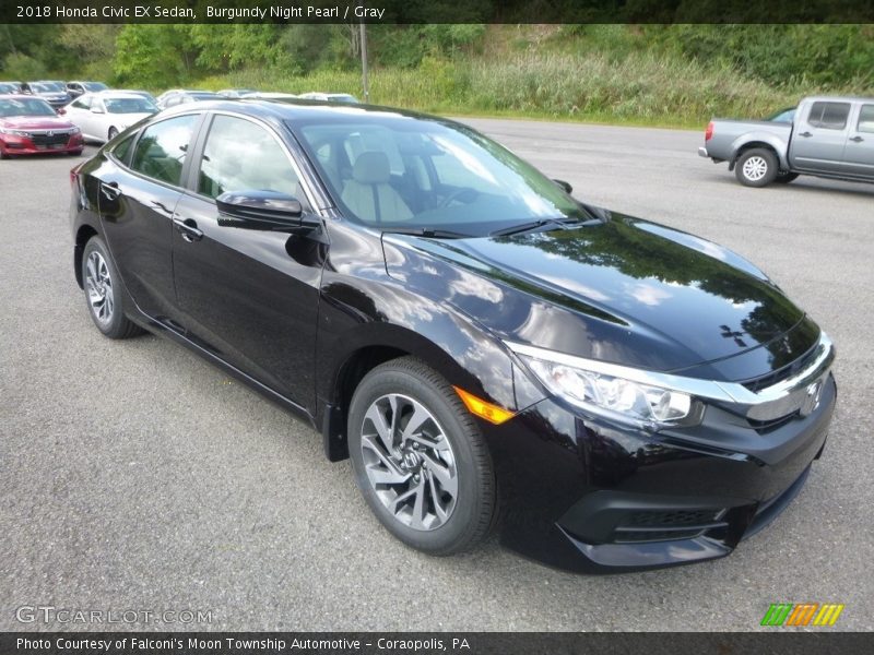 Burgundy Night Pearl / Gray 2018 Honda Civic EX Sedan