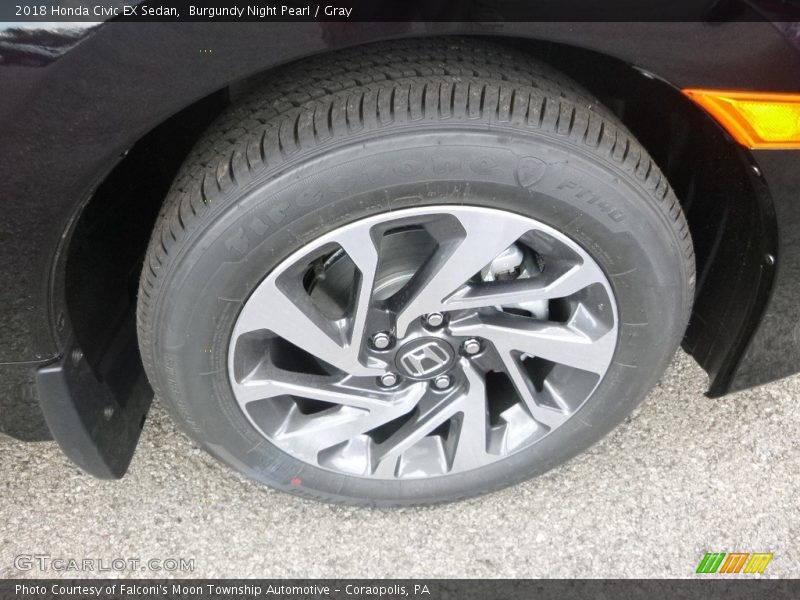 Burgundy Night Pearl / Gray 2018 Honda Civic EX Sedan