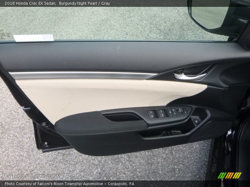 Burgundy Night Pearl / Gray 2018 Honda Civic EX Sedan