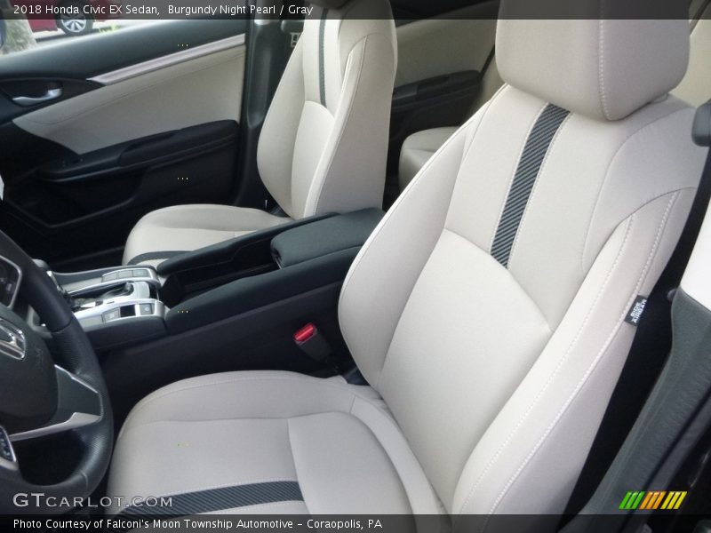 Burgundy Night Pearl / Gray 2018 Honda Civic EX Sedan