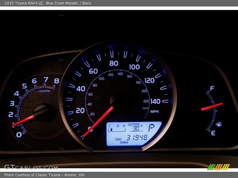 Blue Crush Metallic / Black 2015 Toyota RAV4 LE