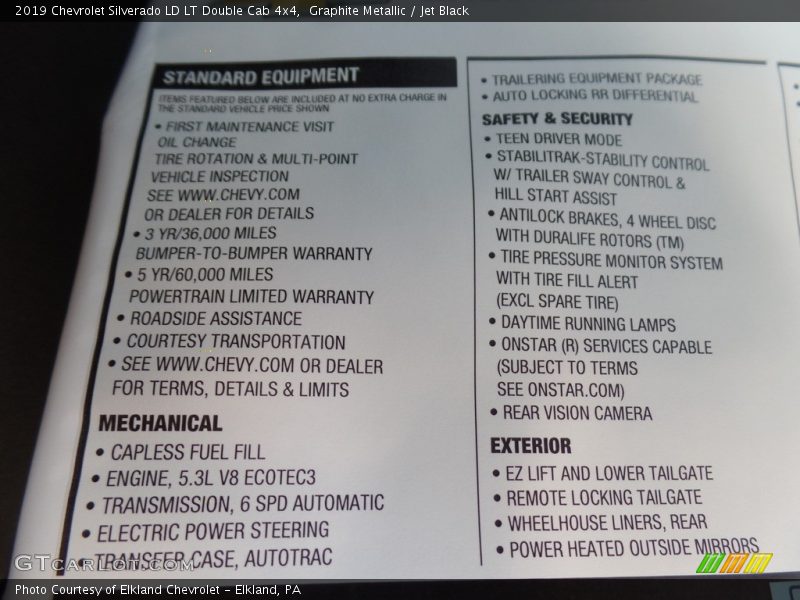 Graphite Metallic / Jet Black 2019 Chevrolet Silverado LD LT Double Cab 4x4