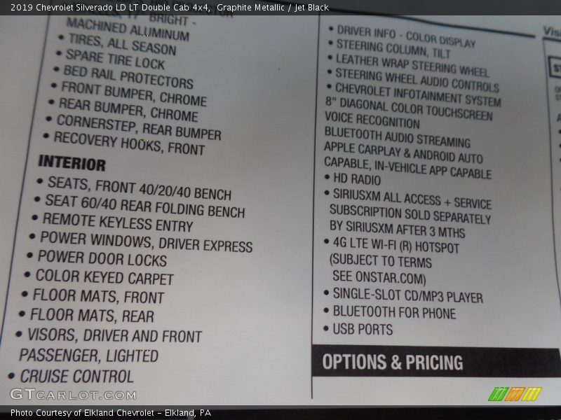Graphite Metallic / Jet Black 2019 Chevrolet Silverado LD LT Double Cab 4x4