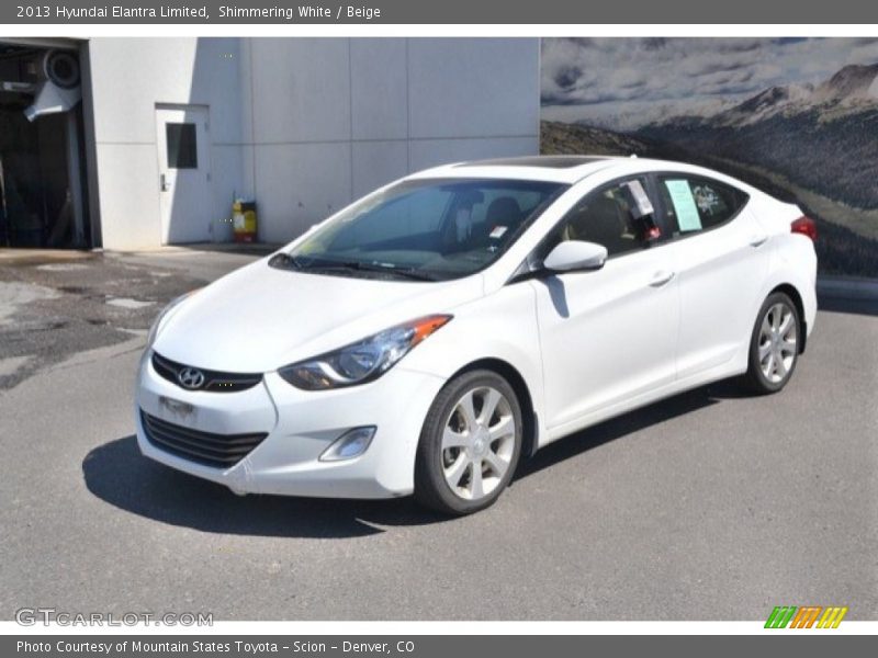 Shimmering White / Beige 2013 Hyundai Elantra Limited