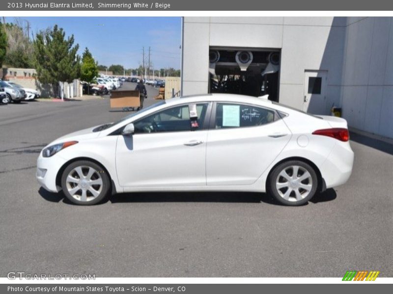 Shimmering White / Beige 2013 Hyundai Elantra Limited