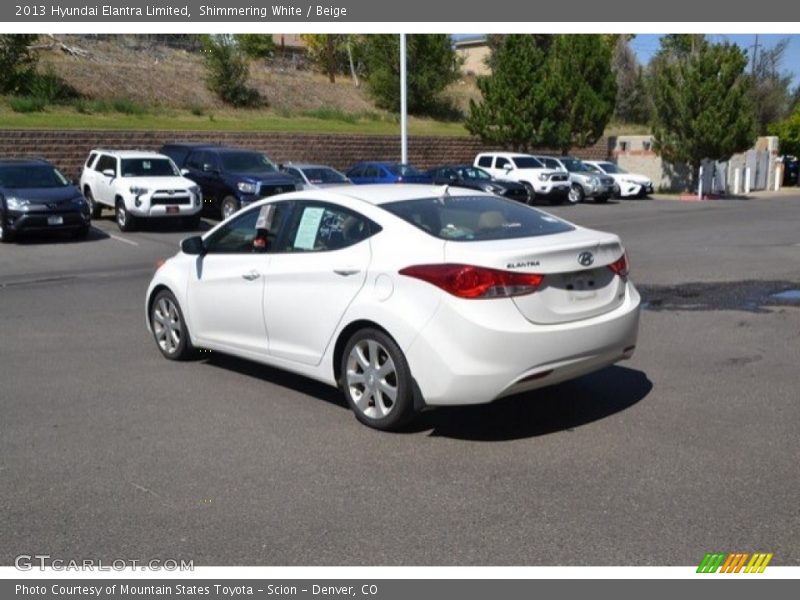 Shimmering White / Beige 2013 Hyundai Elantra Limited
