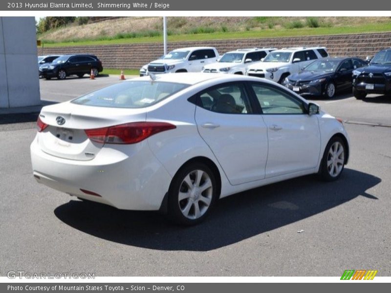 Shimmering White / Beige 2013 Hyundai Elantra Limited