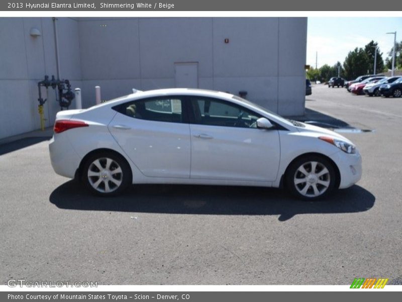 Shimmering White / Beige 2013 Hyundai Elantra Limited