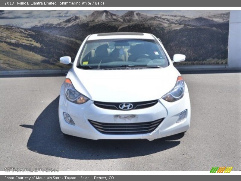 Shimmering White / Beige 2013 Hyundai Elantra Limited