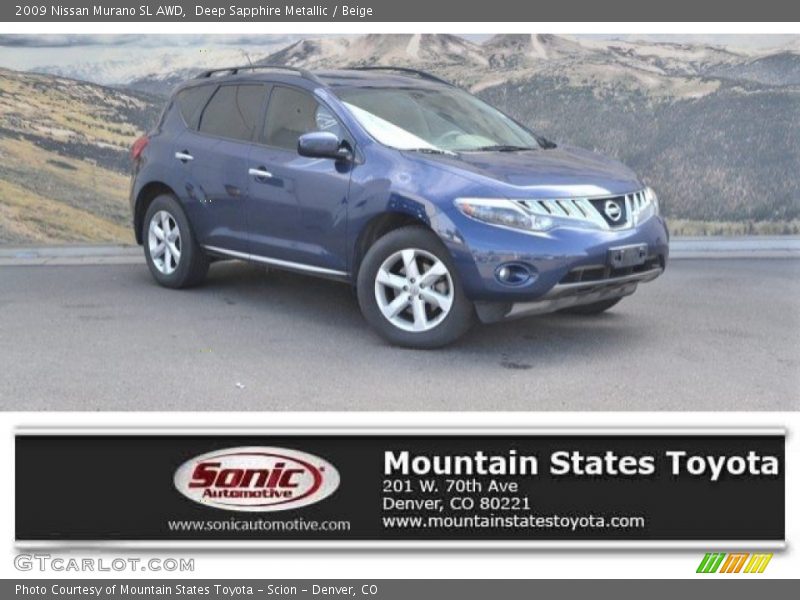 Deep Sapphire Metallic / Beige 2009 Nissan Murano SL AWD