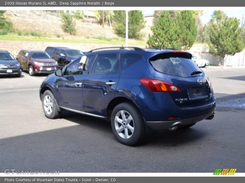 Deep Sapphire Metallic / Beige 2009 Nissan Murano SL AWD