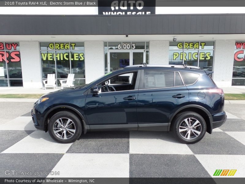 Electric Storm Blue / Black 2018 Toyota RAV4 XLE