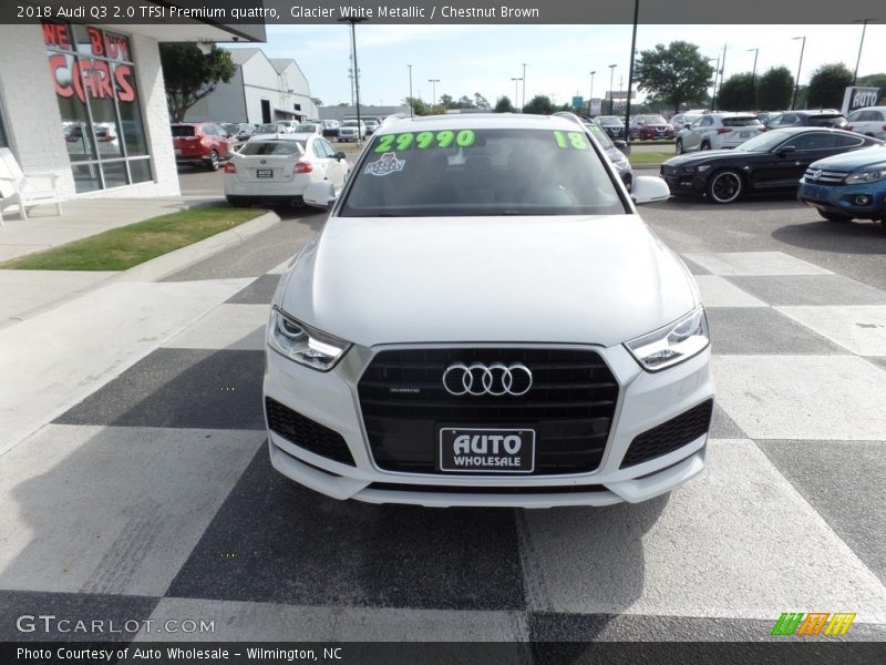Glacier White Metallic / Chestnut Brown 2018 Audi Q3 2.0 TFSI Premium quattro