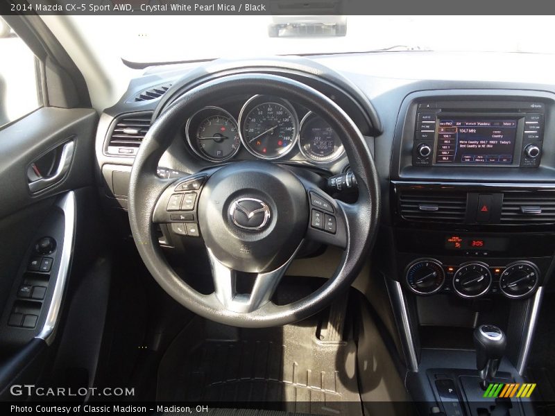 Crystal White Pearl Mica / Black 2014 Mazda CX-5 Sport AWD