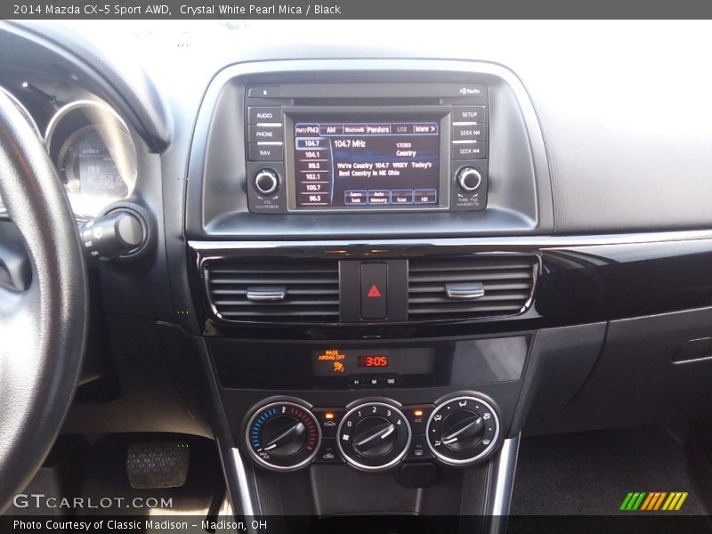 Crystal White Pearl Mica / Black 2014 Mazda CX-5 Sport AWD