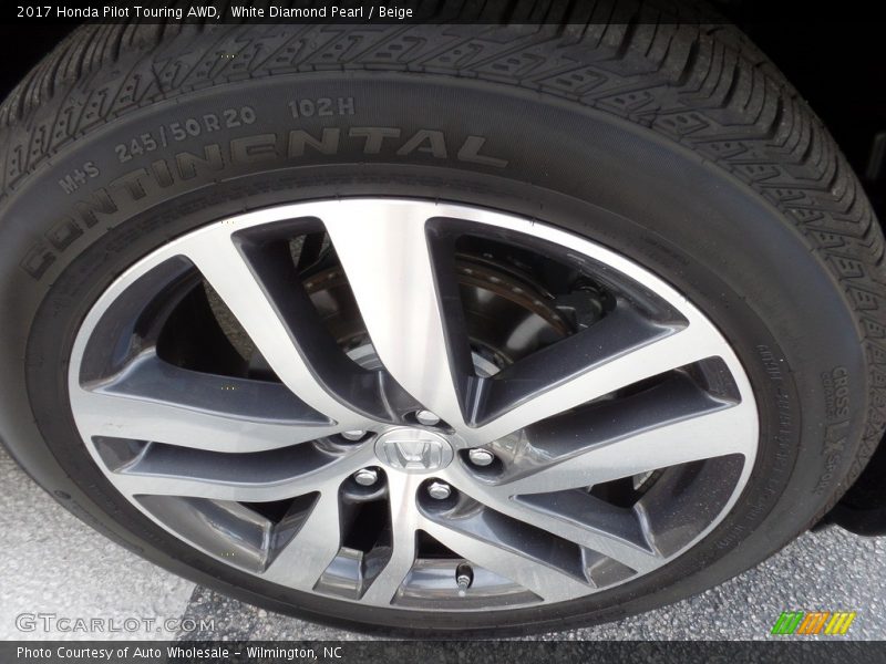 White Diamond Pearl / Beige 2017 Honda Pilot Touring AWD