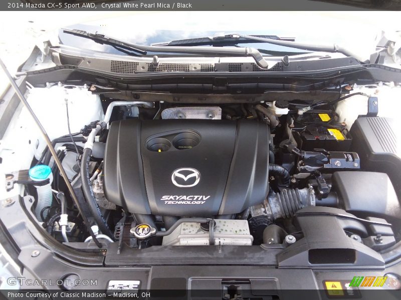 Crystal White Pearl Mica / Black 2014 Mazda CX-5 Sport AWD