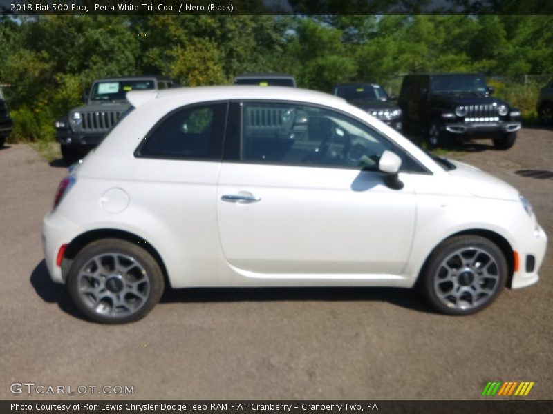 Perla White Tri-Coat / Nero (Black) 2018 Fiat 500 Pop