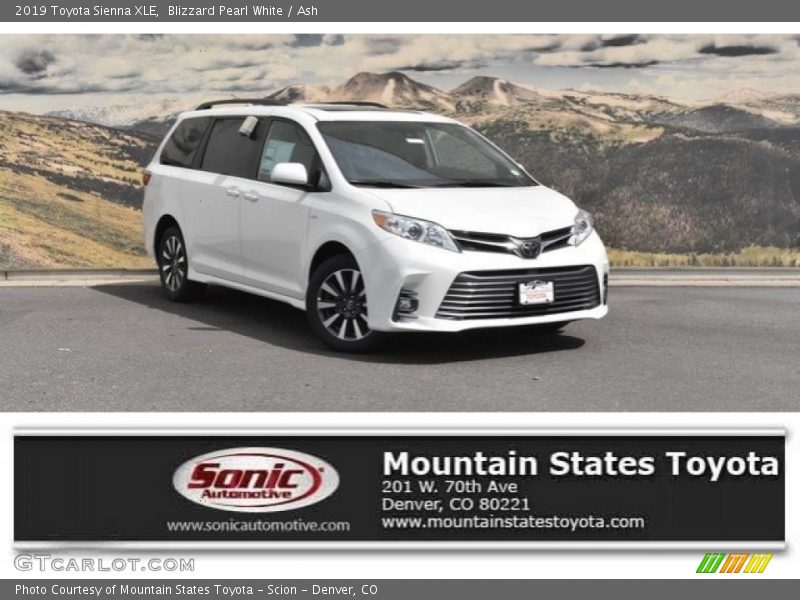 Blizzard Pearl White / Ash 2019 Toyota Sienna XLE