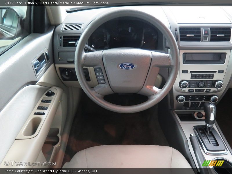 Red Candy Metallic / Medium Light Stone 2012 Ford Fusion S