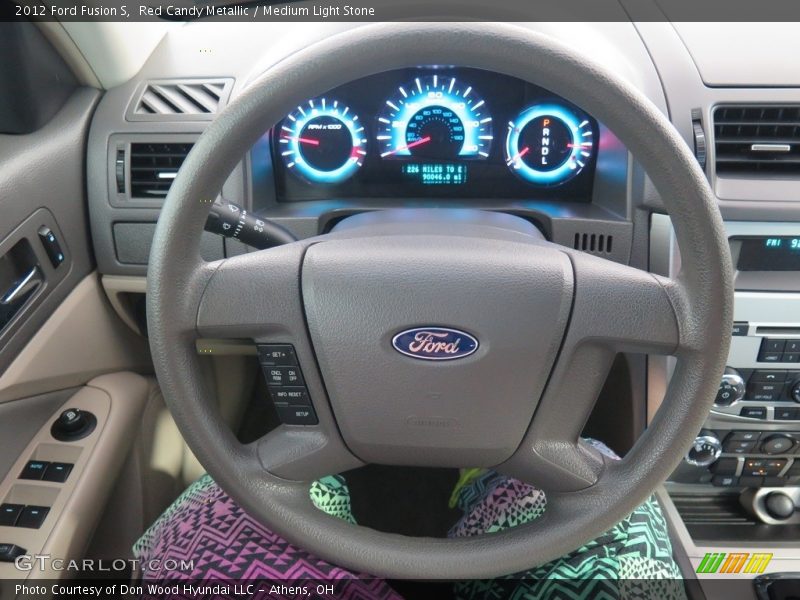 Red Candy Metallic / Medium Light Stone 2012 Ford Fusion S