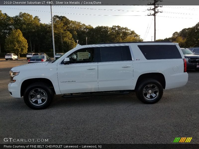 Silver Ice Metallic / Cocoa/Dune 2019 Chevrolet Suburban LT 4WD