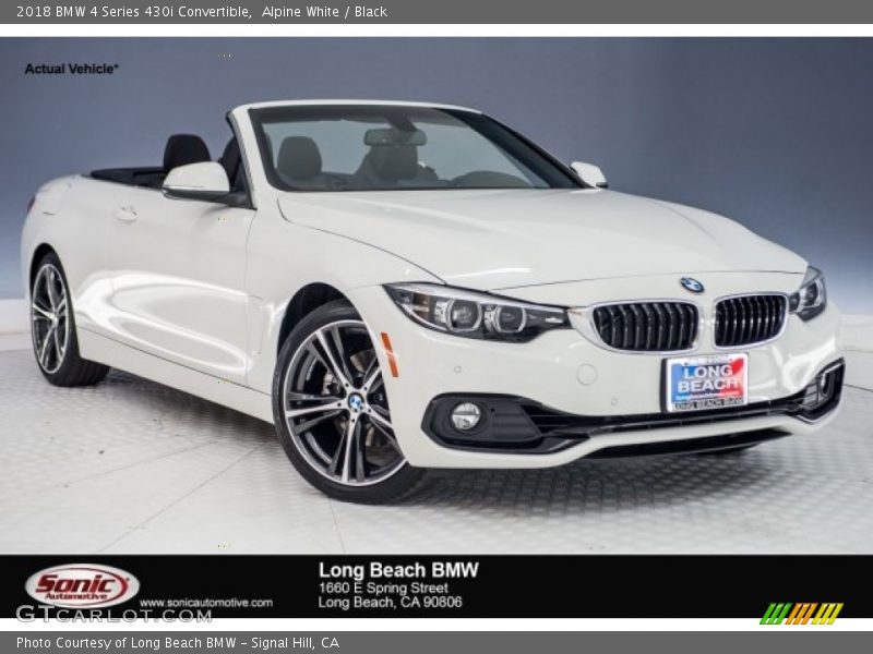 Alpine White / Black 2018 BMW 4 Series 430i Convertible
