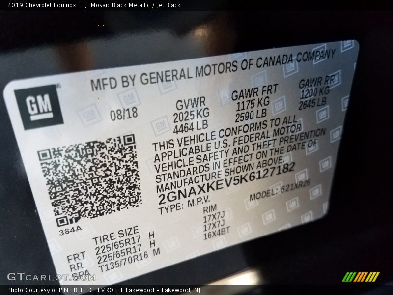 Mosaic Black Metallic / Jet Black 2019 Chevrolet Equinox LT