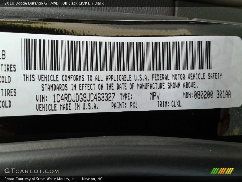 DB Black Crystal / Black 2018 Dodge Durango GT AWD