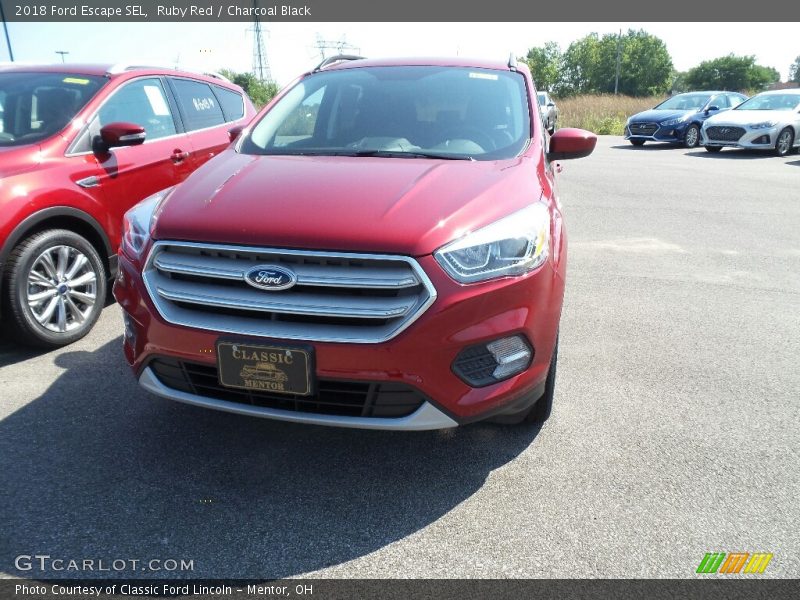Ruby Red / Charcoal Black 2018 Ford Escape SEL