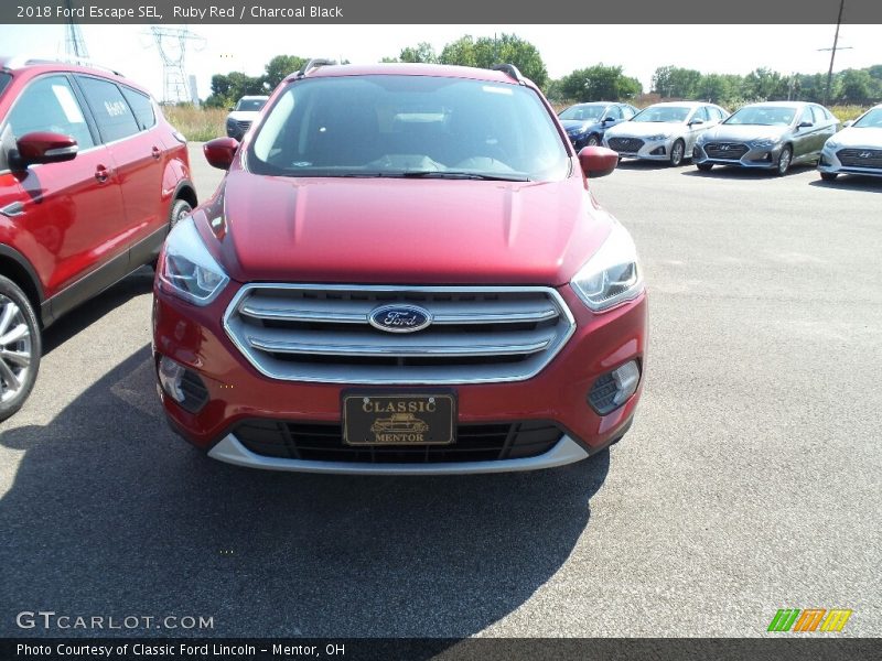 Ruby Red / Charcoal Black 2018 Ford Escape SEL