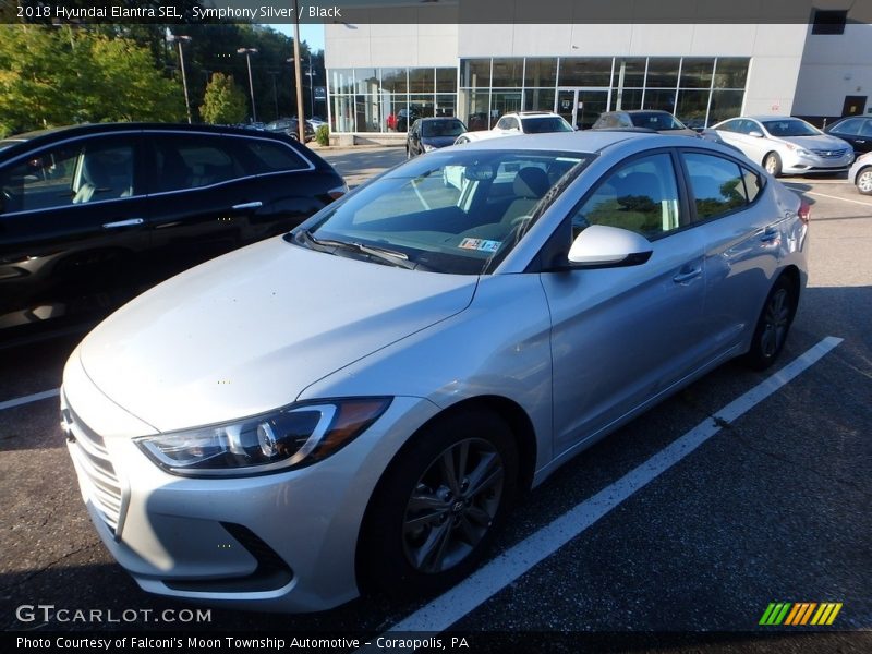 Symphony Silver / Black 2018 Hyundai Elantra SEL