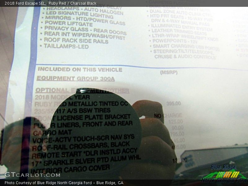 Ruby Red / Charcoal Black 2018 Ford Escape SEL