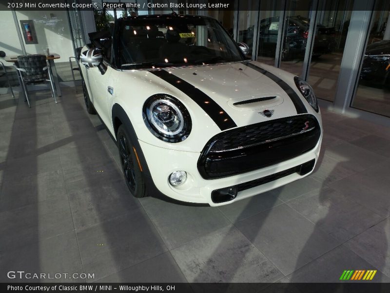 Pepper White / Carbon Black Lounge Leather 2019 Mini Convertible Cooper S