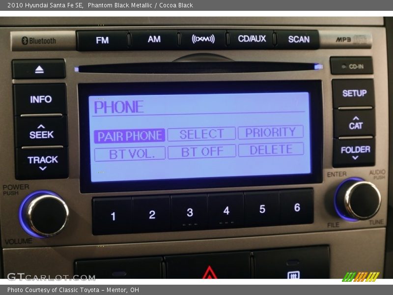 Phantom Black Metallic / Cocoa Black 2010 Hyundai Santa Fe SE