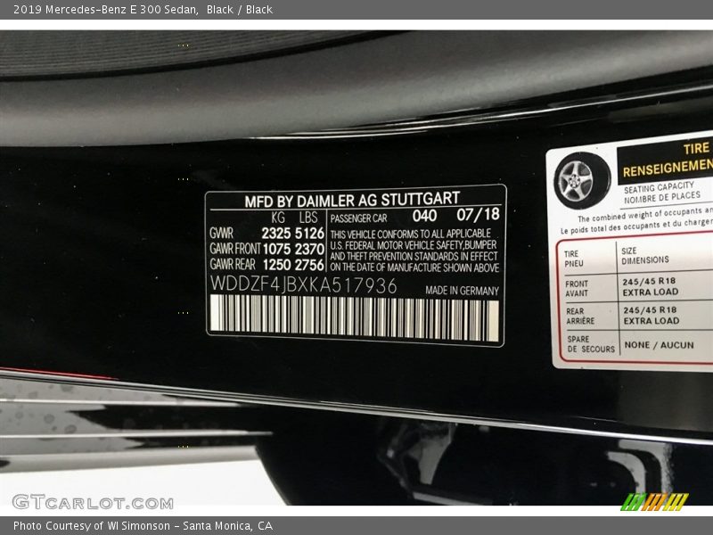 Black / Black 2019 Mercedes-Benz E 300 Sedan