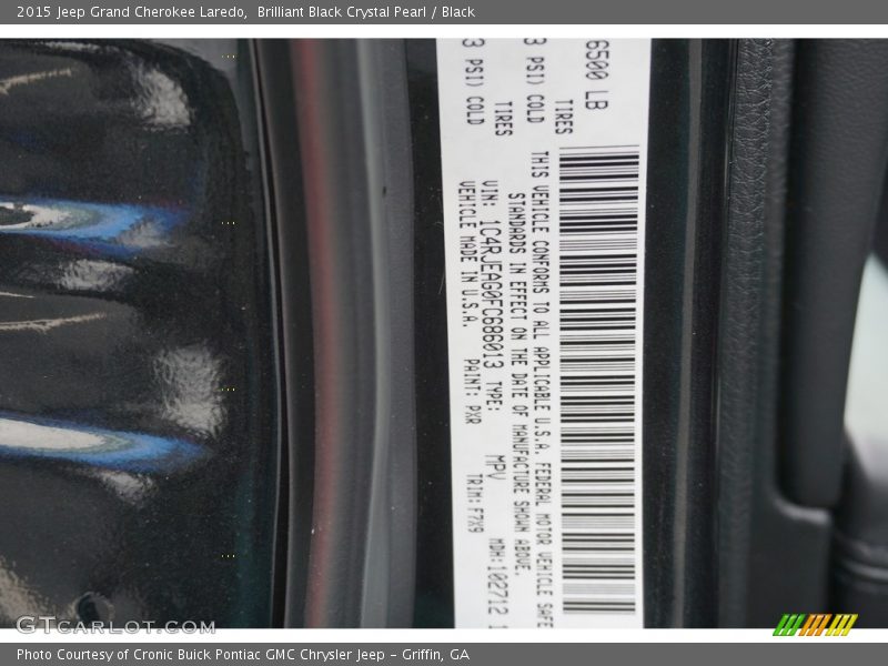 Brilliant Black Crystal Pearl / Black 2015 Jeep Grand Cherokee Laredo