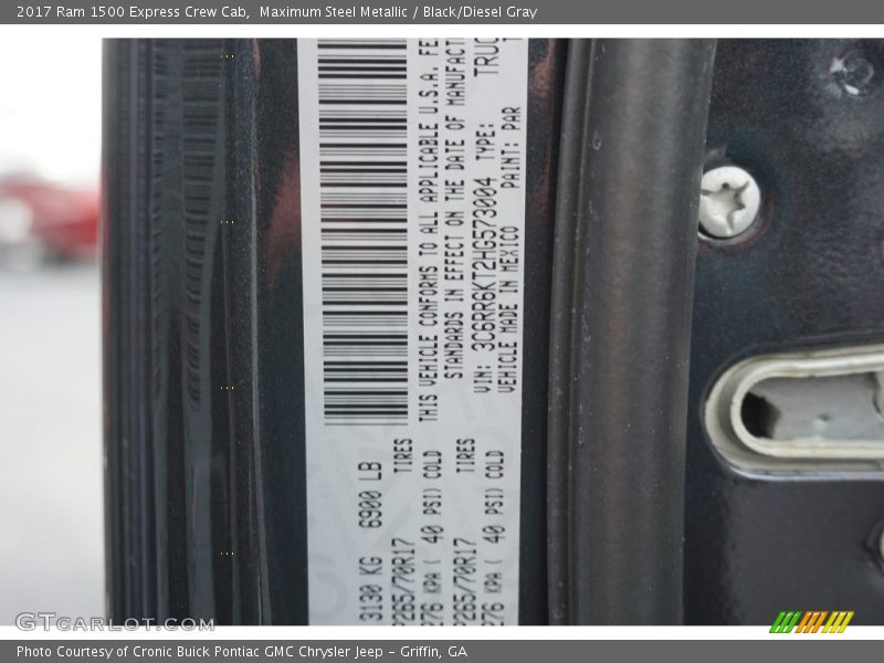 Maximum Steel Metallic / Black/Diesel Gray 2017 Ram 1500 Express Crew Cab