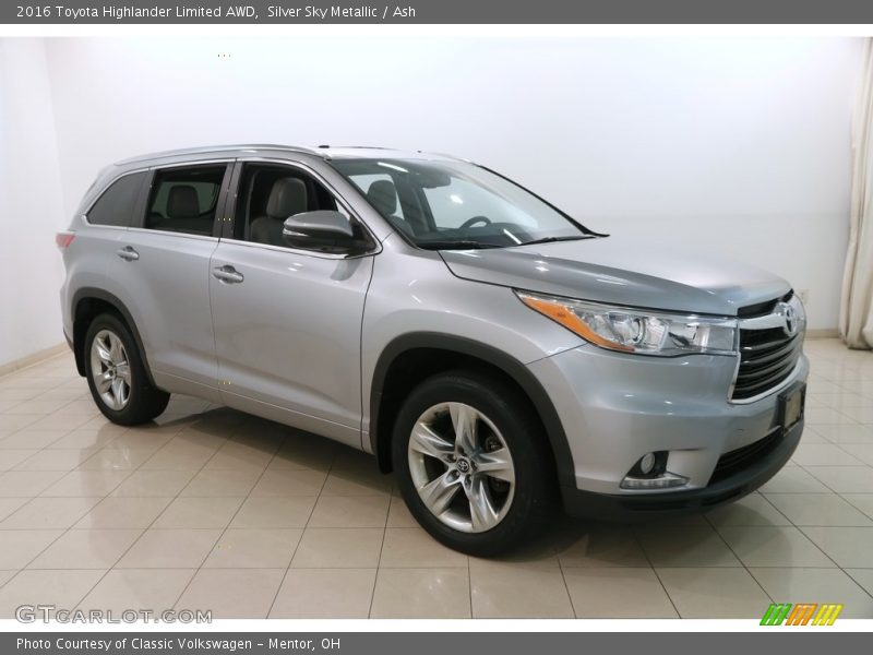 Silver Sky Metallic / Ash 2016 Toyota Highlander Limited AWD