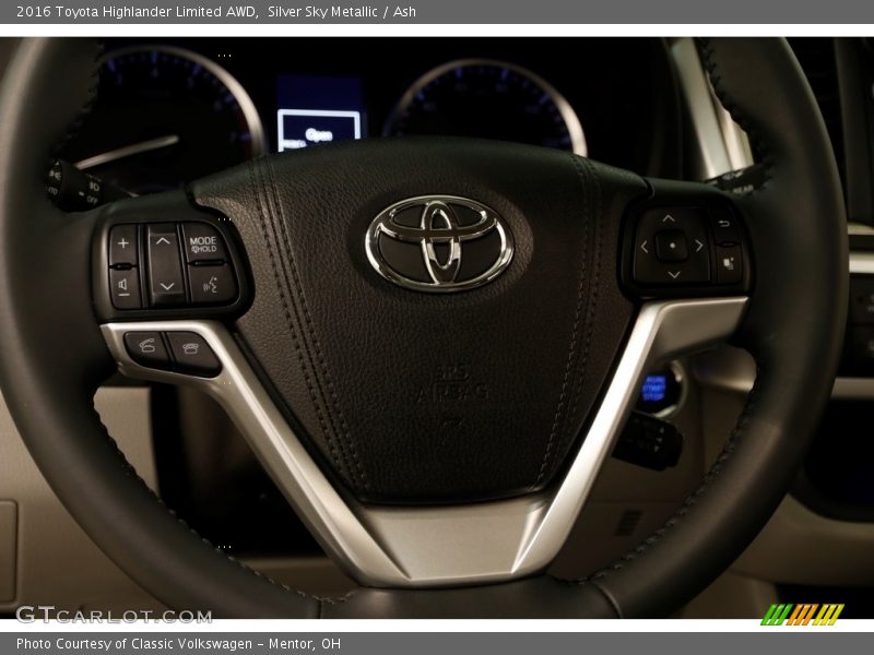 Silver Sky Metallic / Ash 2016 Toyota Highlander Limited AWD