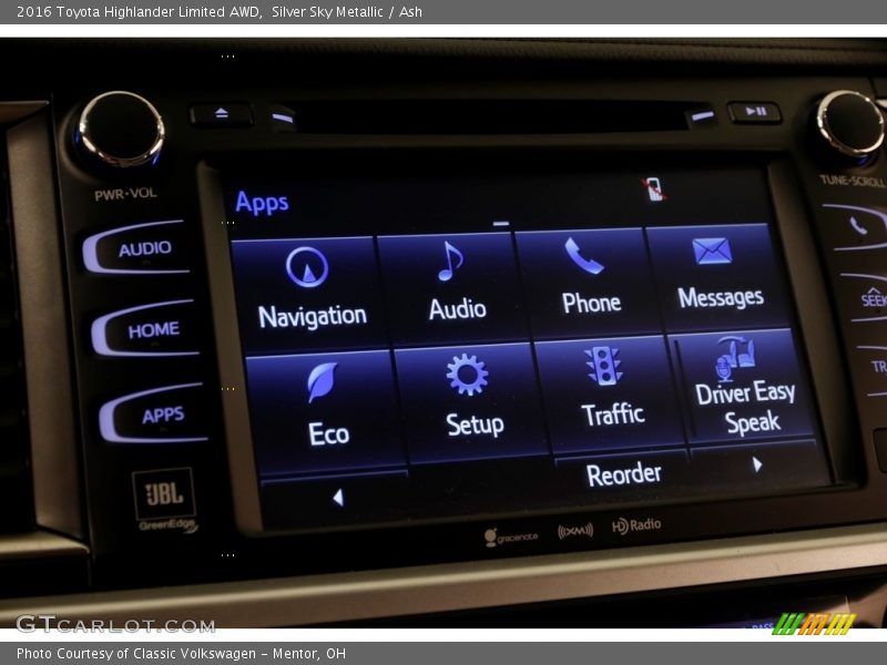 Silver Sky Metallic / Ash 2016 Toyota Highlander Limited AWD