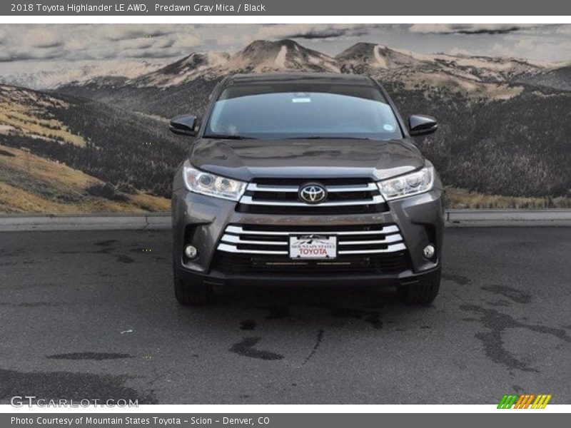 Predawn Gray Mica / Black 2018 Toyota Highlander LE AWD