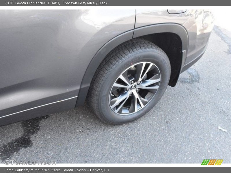 Predawn Gray Mica / Black 2018 Toyota Highlander LE AWD