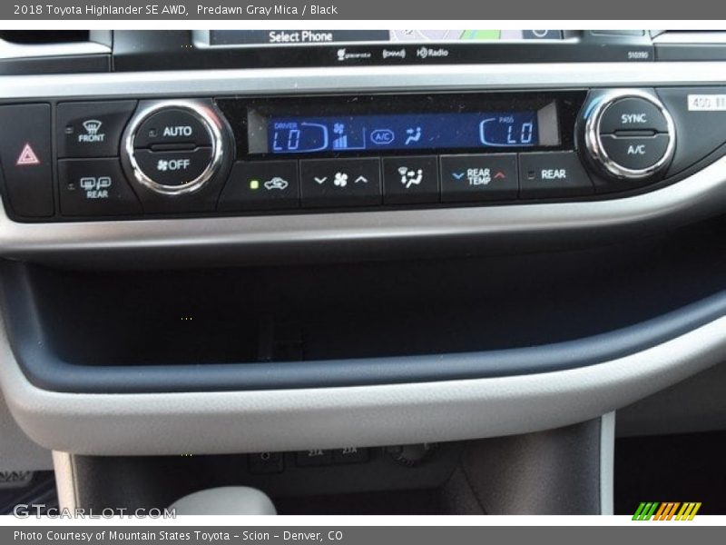 Predawn Gray Mica / Black 2018 Toyota Highlander SE AWD