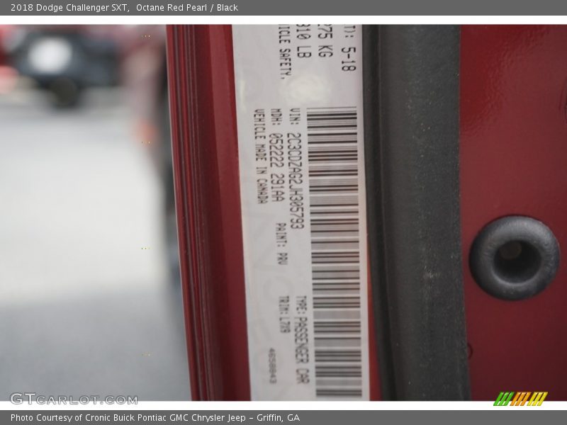 Octane Red Pearl / Black 2018 Dodge Challenger SXT
