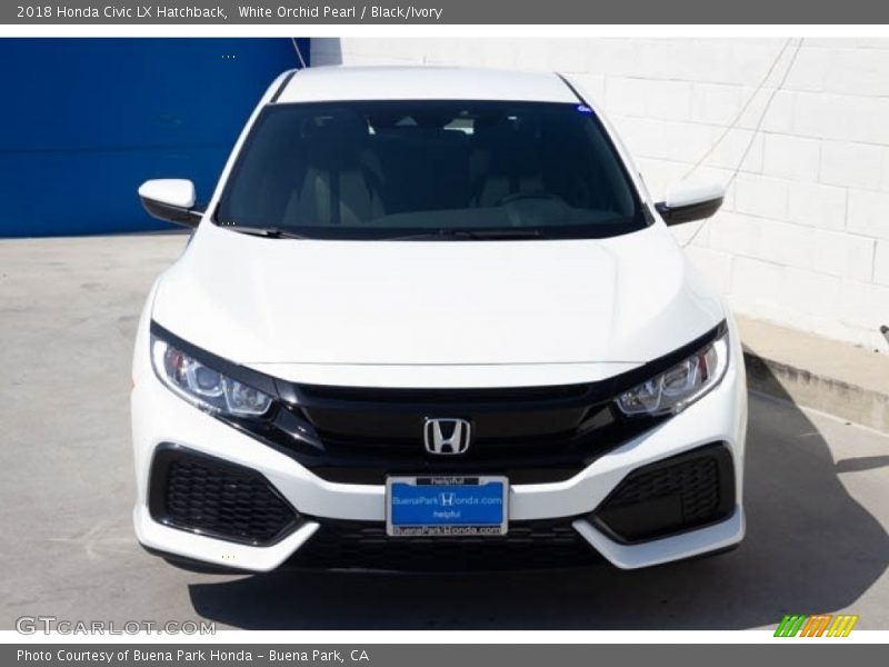 White Orchid Pearl / Black/Ivory 2018 Honda Civic LX Hatchback