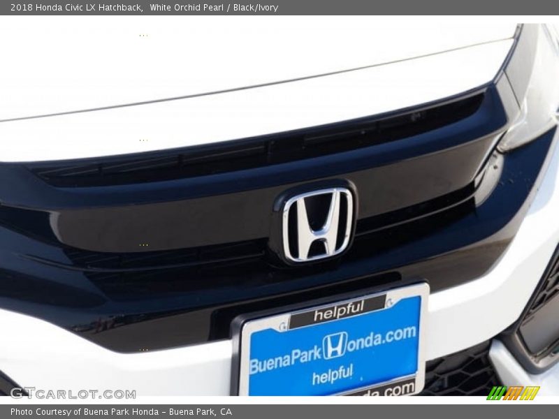 White Orchid Pearl / Black/Ivory 2018 Honda Civic LX Hatchback