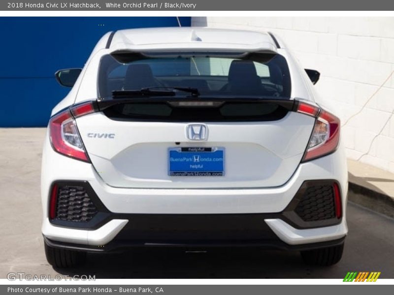 White Orchid Pearl / Black/Ivory 2018 Honda Civic LX Hatchback