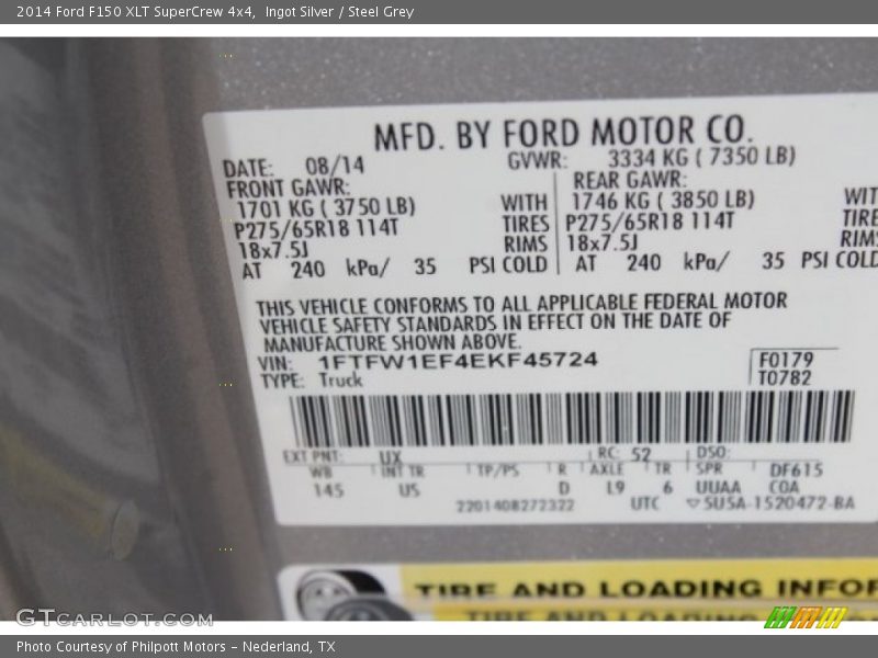 Ingot Silver / Steel Grey 2014 Ford F150 XLT SuperCrew 4x4